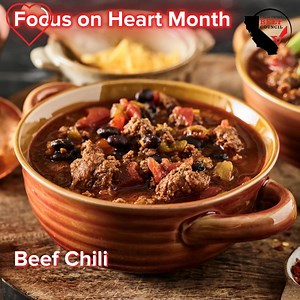 FOCUS ON HEART MONTH Enjoying lean beef in a heart-healthy lifestyle is easier than you think with recipes featuring lean beef, fresh fruit and vegetables, and whole grains. This Beef. It’s What’s For Dinner. recipe is certified by the American Heart Association®. Beef Chili https://www.beefitswhatsfordinner.com/recipes/recipe/55564/beef-chili #HeartMonth #LeanBeef | California Beef Council