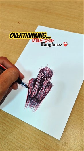 overthinking killed your Happiness ❤️‍🩹😣#drawing #explorepage #overthinking