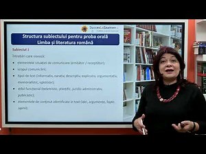 Structura Subiectului de BACALAUREAT 2025 - Română Oral. Profesor dr. Alina Nicola