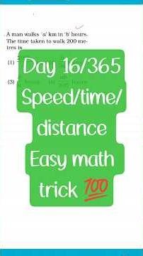 day 16/365, #reasoning #aptitude #jkssb #jkpsc #ssc #cgl #mts #mathtricks #speeddistancetime #upsc