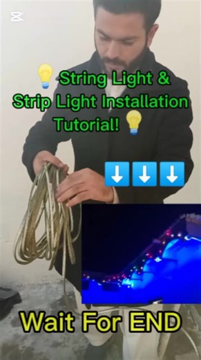 String and Strip Light Installation 😍🤗 #light #electricalwork #mdktechinfo #foryourpage #electrician