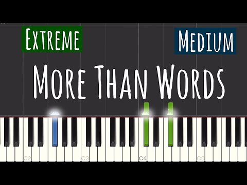 Extreme - More Than Words Piano Tutorial | Medium