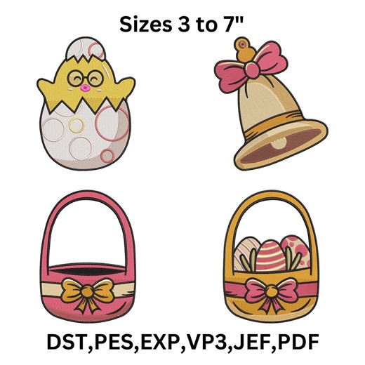 Happy Easter Embroidery Designs, Machine Embroidery File, 9 Sizes (instant Download) - Etsy