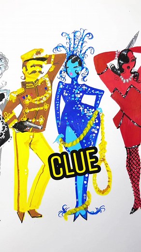 The Clue suspects, interpreted by me. Did you know it’s called “Cluedo” everywhere in the world except North America? #clue #cluegame #cluedo #pidgindoll #paintpens #mudermystery
