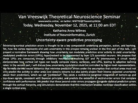Uncertainty-aware predictive processing | Katharina Anna Wilmes, Instit. of Neuroinformatics, Zurich