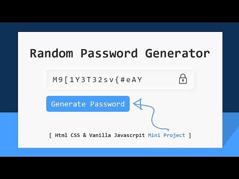 Strong Random Password Generator Mini Project using Html CSS & Javascript | Password Generator App