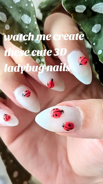 Cute 3D Ladybug Nail Art Tutorial