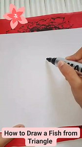 How to Draw a Fish from Triangle My daughter's drawing ❤️ #drawing #fbreels | Febbie Milloroso