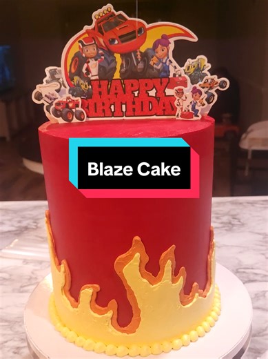 Blaze and the Monster Machines cake reveal 💕 This cake was so much fun to make. This is an 8in 6 layer cake with vanilla cake layers, strawberry compote filling, and American buttercream! #cakedecorating #cakedesign #blazeandthemonstermachines #baking #fypシ゚viral