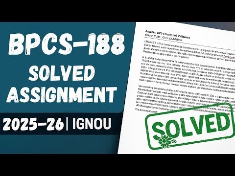 BPCS-188 solved assignment 2025-26 | BPCS-188 assignment 2026