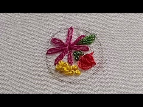 Easy Mini Hand Embroidery Button Design | Handmade Fabric Buttons Tutorial #handbroidery #embroidery