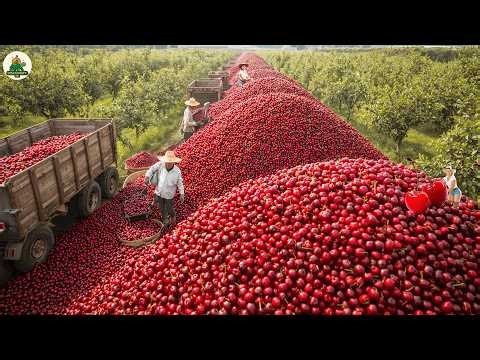 They Pick Hundreds of Thousands of Tons of Giant Cherries Every Summer – The Process Is Incredible