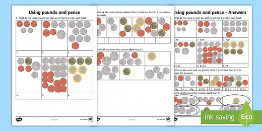 Using Pounds and Pence Worksheet