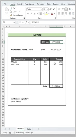 ATHER NAQVI l Excel, Tech & Ai Tips on Instagram: "Invoice ready in minutes using VLOOKUP + Filter 🔥 No manual entry ❌ No mistakes ❌ Just smart Excel automation ✅ Learn Excel the real-world way 📊💼 #ExcelTips #AdvancedExcel #ExcelAutomation #LearnExcel #OfficeWork"