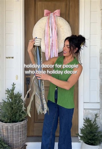 a moment for my outfit matching my porch down to the nails 😮‍💨💅🏽 we love that !! styling my front porch for st patrick's day with my faves at @knotandspool4 & @Woven Nook ofc!!! i'm 100% addicted to shopping their ribbon sets for each season / holiday. it's so much fun & just the easiest / classiest way to change up my porch! 🍀🫶🏻 muted green porch decor sage green spring decor neutral st patricks day decor elevated st patricks decor classy st patricks day ideas soft green front porch subt