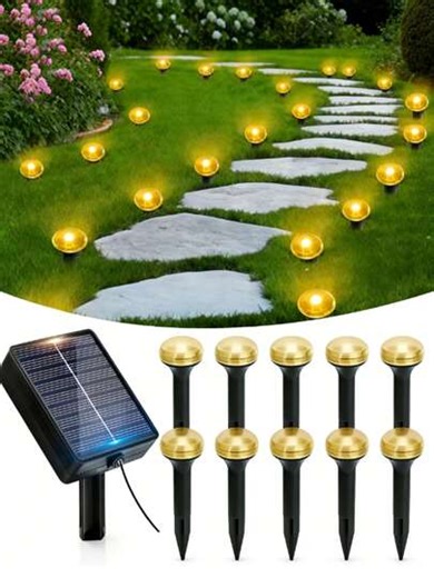 20/10 LED Solar Powered Pathway Lights, Solar Outdoor Garden Lights, IP44 Waterproof Solar Torch Lights, 8 Lighting Modes, Suitable For Walkway, Wedding, Birthday Party, Sidewalk, Balcony, Garden, Backyard And Lawn Decor | SHEIN