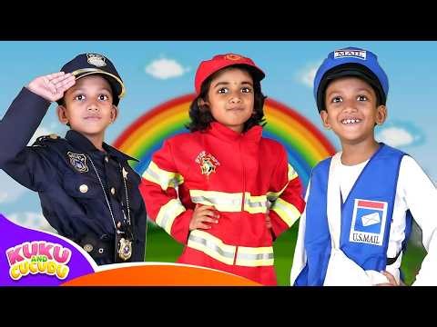 👮‍♂️ The Police Man Song 🚓🔥📮 | Jobs Song for Kids – Kuku and Cucudu