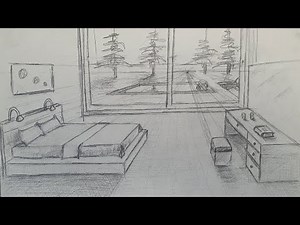 Yatak Odası Nasıl Çizilir, Tek Kaçışlı İç Mekan Perspektifi | How to Draw a Bedroom Perspective