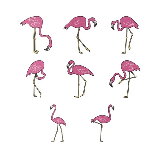 Flamingo Clipart Embroidery Design, Tropical Bird Summer Machine Embroidery File, Instant Download - Etsy