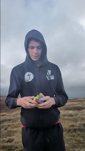 Solving a cube at the highest point in Staffordshire - with a ZBLL #cubing