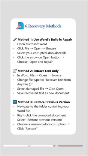 Word File Corrupted? How to Repair & Recover It Fast#msword #filerecovery