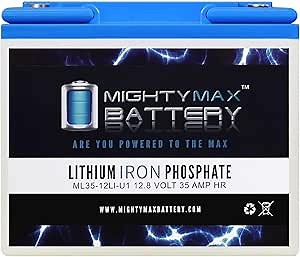 Mighty Max Battery 12V 35AH U1 Lithium Replacement Battery for Goal Zero Yeti 400 Solar Generator