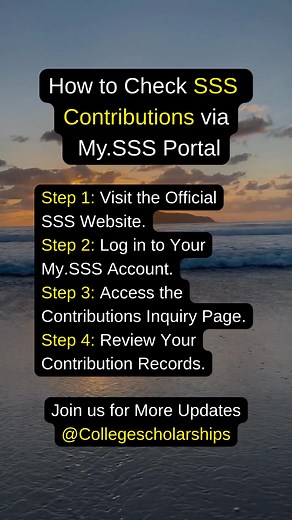 SSS Contributions How to Check #SSS #SSSContribution #sssportal #filipino #Philippines #videoviralシ #viralreelschallenge #viralchallenge | College Scholarships