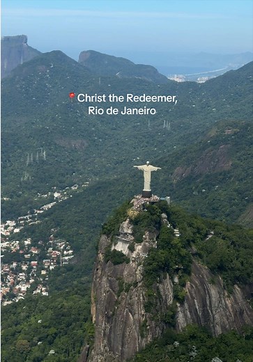 Aerial Views of Christ the Redeemer in Rio de Janeiro