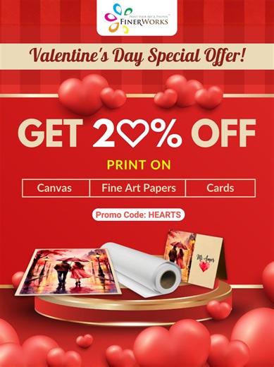Make this valentine day special with our 20% discount offer on canvas, card and fine arts paper prints. Use Code: HEARTS. #sale #valentine_day❤️🍷 #canvas #fine_art #cards #gift #discount