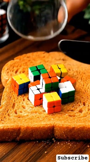 Wait… Why is this Rubik Cube spreading on bread? 🤯 #shorts