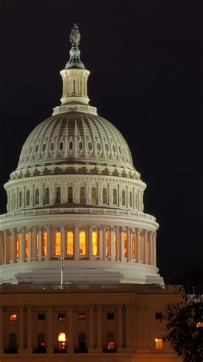 Washington DC: Capitol & Reflecting Pool at Dusk #shorts
