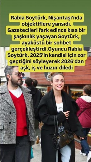 Oyuncu Rabia Soytürk, 2025'in kendisi için zor geçtiğini söyleyerek 2026'dan aşk, iş ve huzur diledi