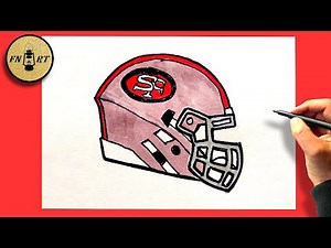 How to draw the san francisco 49ers football helmet easy step by step
