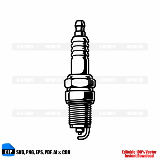 Spark Plug SVG Mechanical Engine Ignition Tool Icon Cricut Download Vector File - Etsy