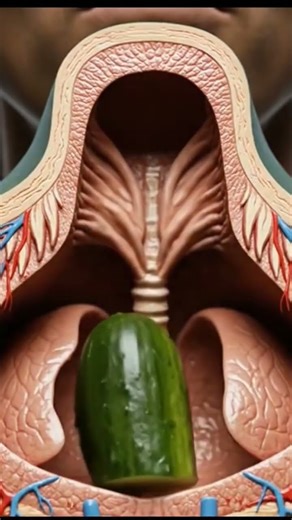 8K Medical CGI: Cucumber Digestion in the Human Body