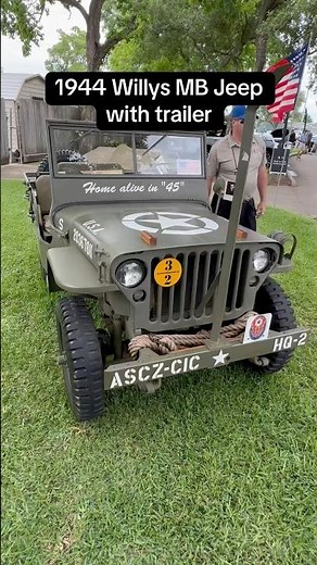 World war 2 1944 Jeep Willys MB with trailer #ww2 #wwii #dday #usmc #army #navy #ww1 #military #dod