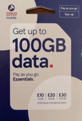 TESCO Mobile Pay As You Go Sim Card Unlimited minutes texts, 50GB  4G/5G  | eBay UK