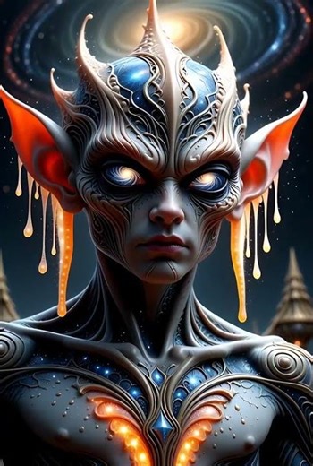 The phantasmagorical goblin king with rotating galaxies instead of eyes