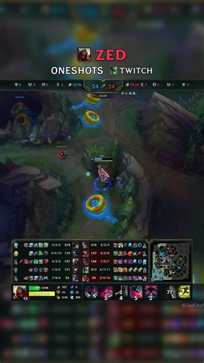 Zed ONESHOTS Twitch | EUW Master Patch 26.11 #shorts