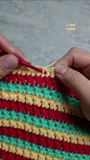 2 Row Repeat FPSC Stitch Relief Crochet Pattern | LEFT HANDED CROCHET #crochettutorial #easycrochet