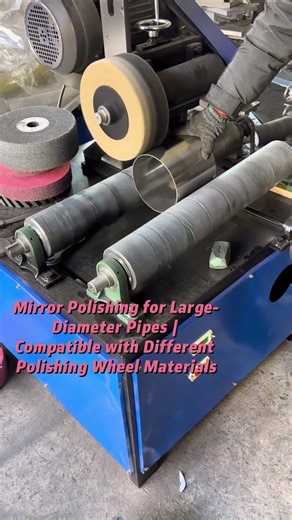 Mirror Polishing for Large-Diameter Pipes #metalfinishing #metalpolishing #tubepolishing