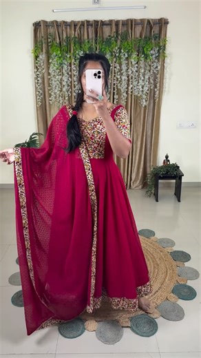 YAZHLI COLLECTION ™️ on Instagram: "Comment *DHURGA* for this Dress Link 🔗 Shop On Website: Yazhlicollection.com ©️ All rights of content reserved with @yazhli_collection ✨ DHURGA✨ 👘 MODEL ANARKALI 🧶 STUFF USED Fabric & Comfort: Crafted from soft, breathable Georgent 1000 butti. 🧵 Full lining for added comfort and modesty. ✨ FEATURING ✨ Style meets function – kalamkari Print reflects the beauty of rural India with earthy tones and traditional patterns. ✔️ Comfort ✔️ Elegance 📏 SPECIFICATION