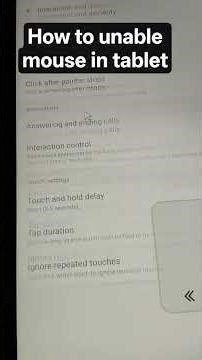 how to unable mouse in tablet