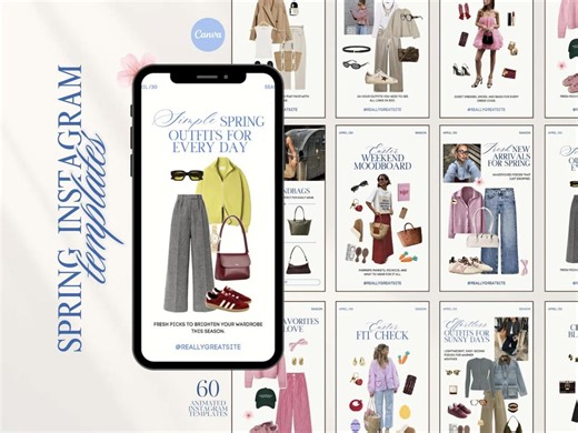 Spring LTK Instagram Templates | Fashion Influencer Story & Post Kit | Rewardstyle Canva Bundle | OOTD, Lifestyle Sale - Etsy