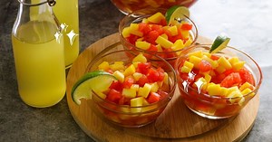 Fruit Salad With Pineapple Peel Juice