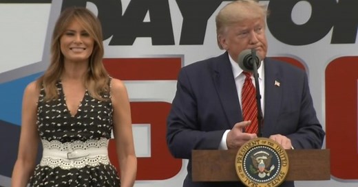 Trump and first lady appear at Daytona 500 in Florida