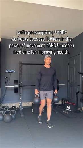 Allies, not adversaries - a healthy lifestyle and modern medicine are not mutually exclusive! A colleague recently put this very well - “Control the things you can, to prepare for the things you can’t”. (PS - I don’t make any money/commission from prescriptions. This is a common misconception I’ve seen online.) The Workout: 3 supersets: 5 clusters (clean/squat/press) 10 gorilla rows / side 3 supersets: 6 rev lunges / side 15 deficit decline push-ups Finish: 3x 12 swings #fitdoc #fullbodyworkout 
