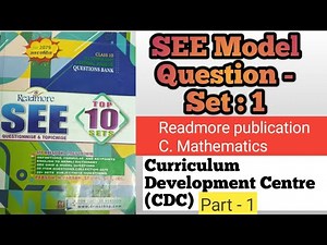 SEE - Model question - Set:1 || Mathematics || Readmore publication || DR Simkhada || CDC || Part:1