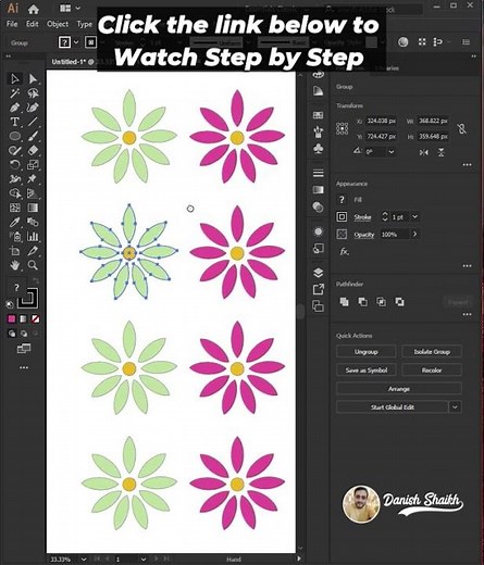 Designing Flowers Illustration 🌸 | Simple Vector Flowers #Shorts
