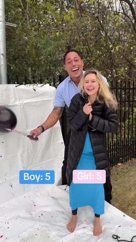 Revealing Our Baby's Gender by Exploding Balloons